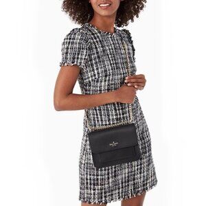 Kate Spade Remi Flap Chain Crossbody Box Bag Black NWT